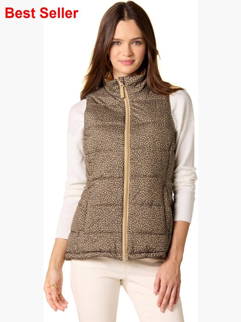 Mid-Weight Puffer Vest Water-Resistant Polyester Taffeta